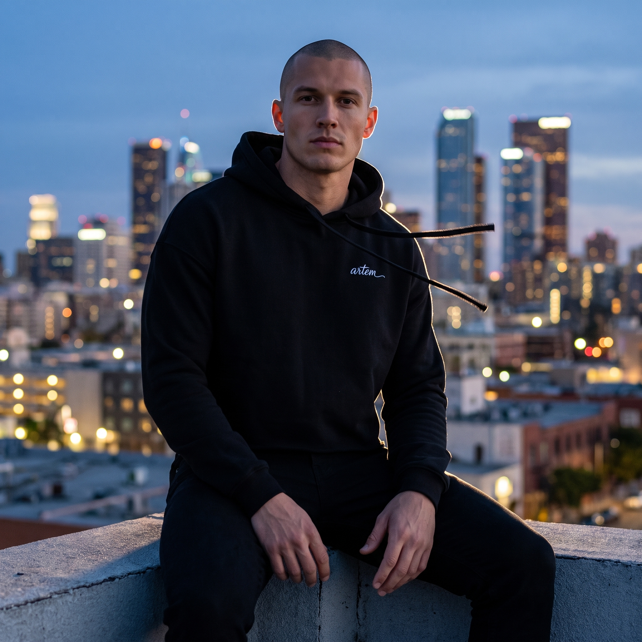 ARTEM Noir Crop Hoodie