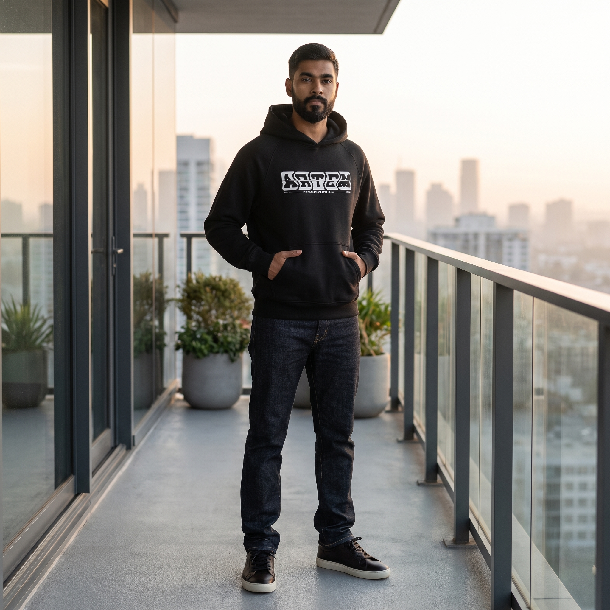 ARTEM Blackout Crest Heavy Hoodie