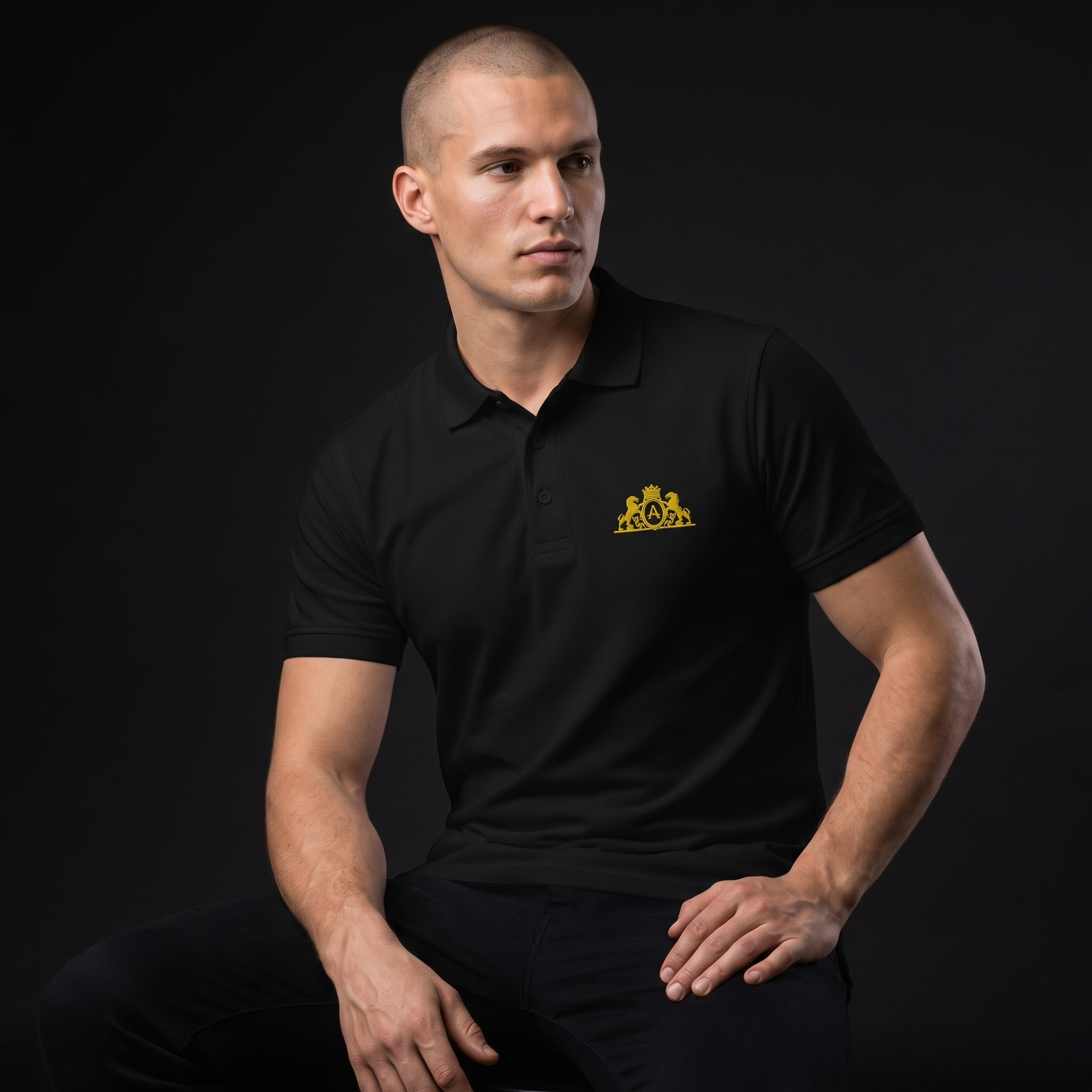 Herren Poloshirt Artem Logo  // Artem Premium Collection // All Black