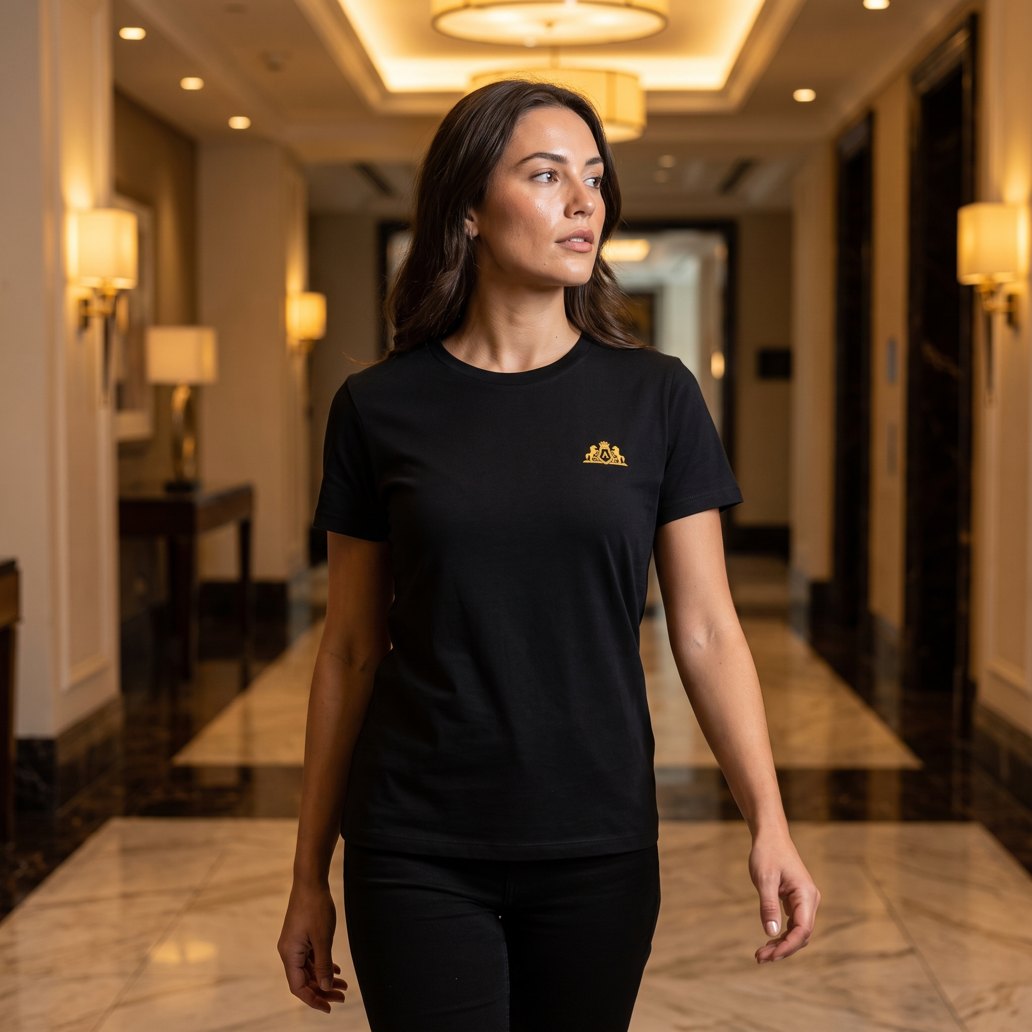 Damen T-Shirt // Artem Premium Collection // All Black // Navy Sonderfarbe