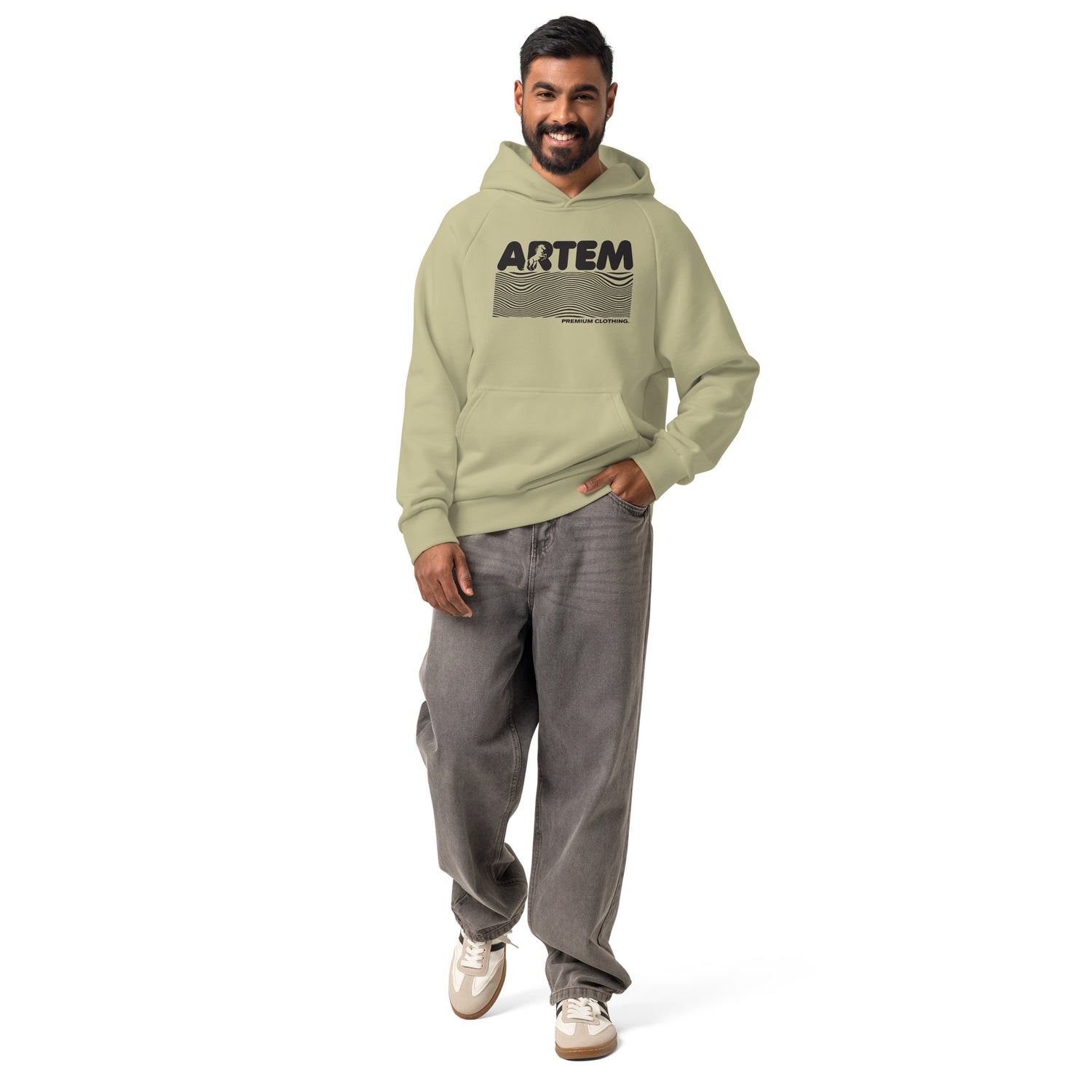 ARTEM Ground Mark Heavy Hoodie – Farbe Moss Gray